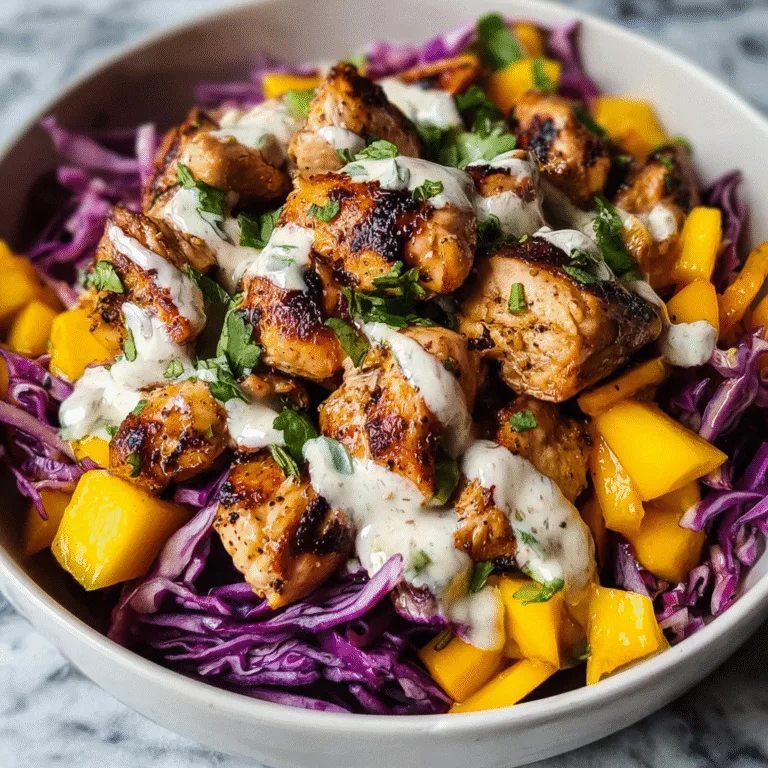 The Ultimate Jerk Chicken & Mango Slaw Bowls with Honey Lime Cream: A Caribbean-Inspired Feast