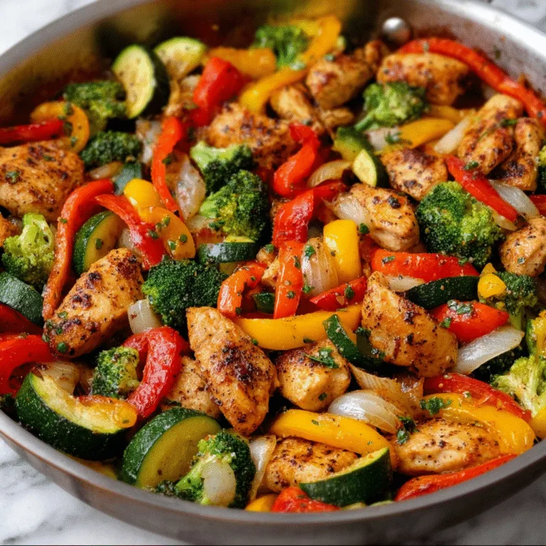 Colorful One-Pot Chicken & Veggie Skillet: A Rainbow of Flavors in Every Bite