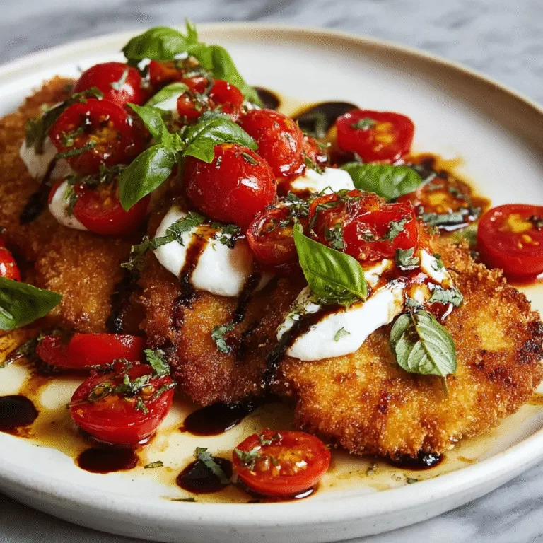 Italian Basil Chicken Cutlets with Tomato and Burrata Topping
