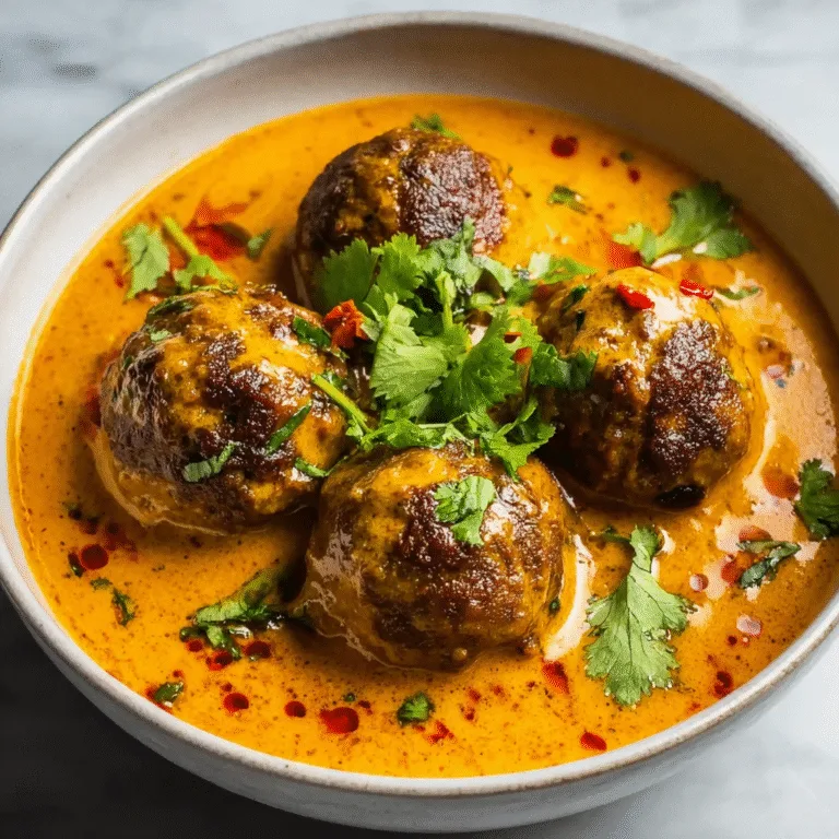 Authentic Indian Meatballs in Rich Curry Sauce – A Comforting Homemade Delight