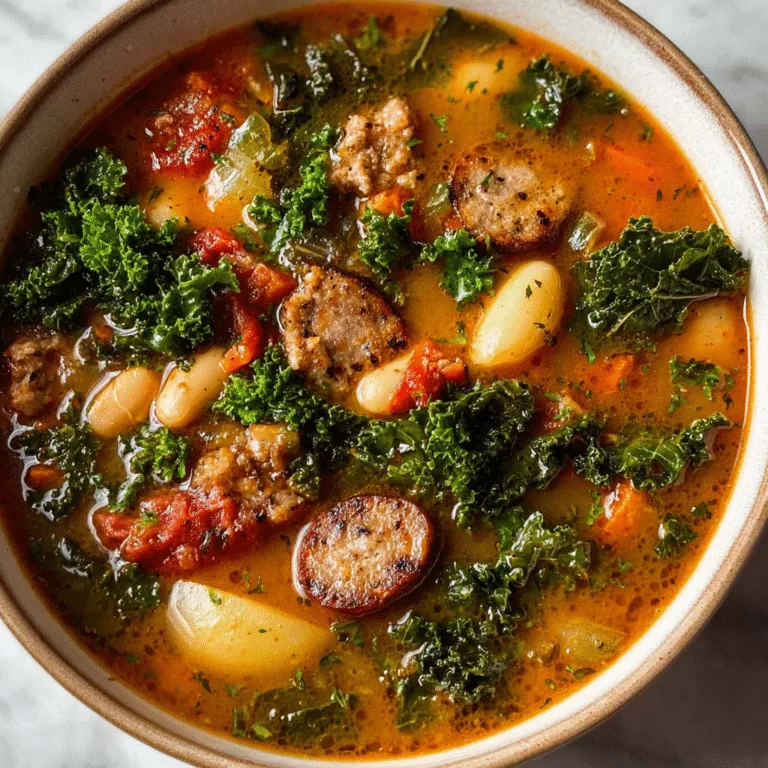 Hearty Sausage Soup with Potatoes, Beans, and Kale: The Ultimate Comfort Food Recipe