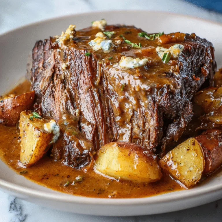 The Ultimate Steakhouse Pot Roast with Blue Cheese Gravy: Restaurant-Quality Comfort at Home