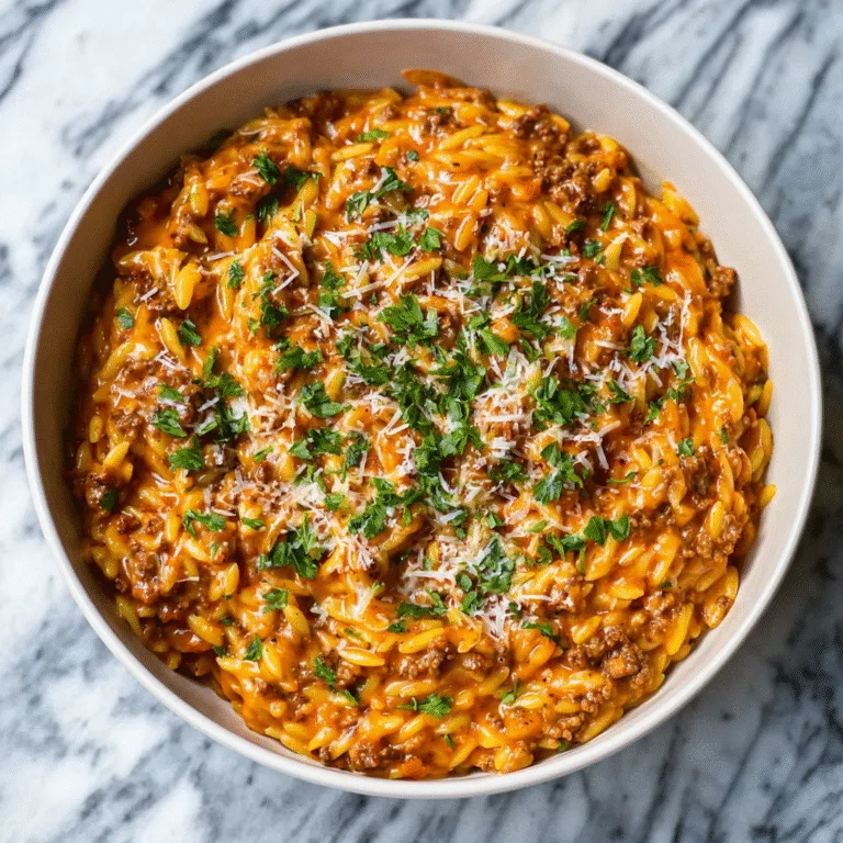 One Pot Ground Beef Orzo with Creamy Tomato Sauce: The Ultimate Comfort Food Recipe 🍝