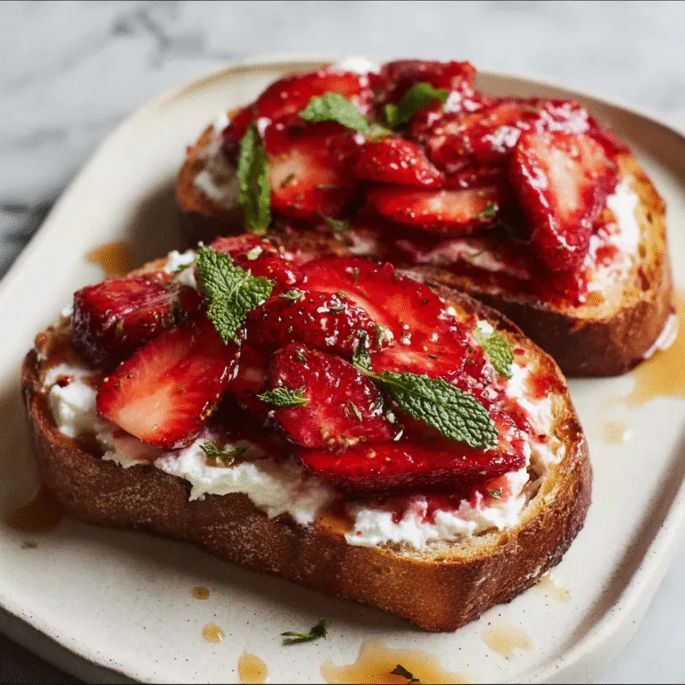 Roasted Strawberry Whipped Ricotta Toast: The Perfect Sweet and Creamy Breakfast Delight