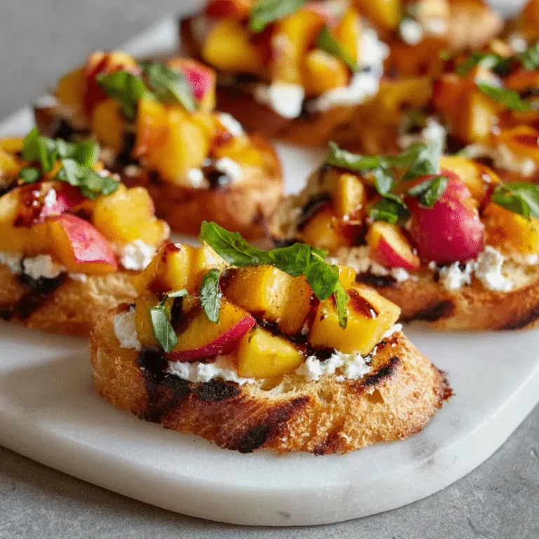 Peach Bruschetta with Whipped Ricotta