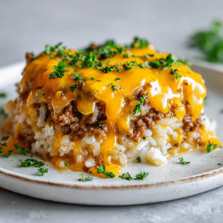 Cheesy Ground Beef and Rice Casserole