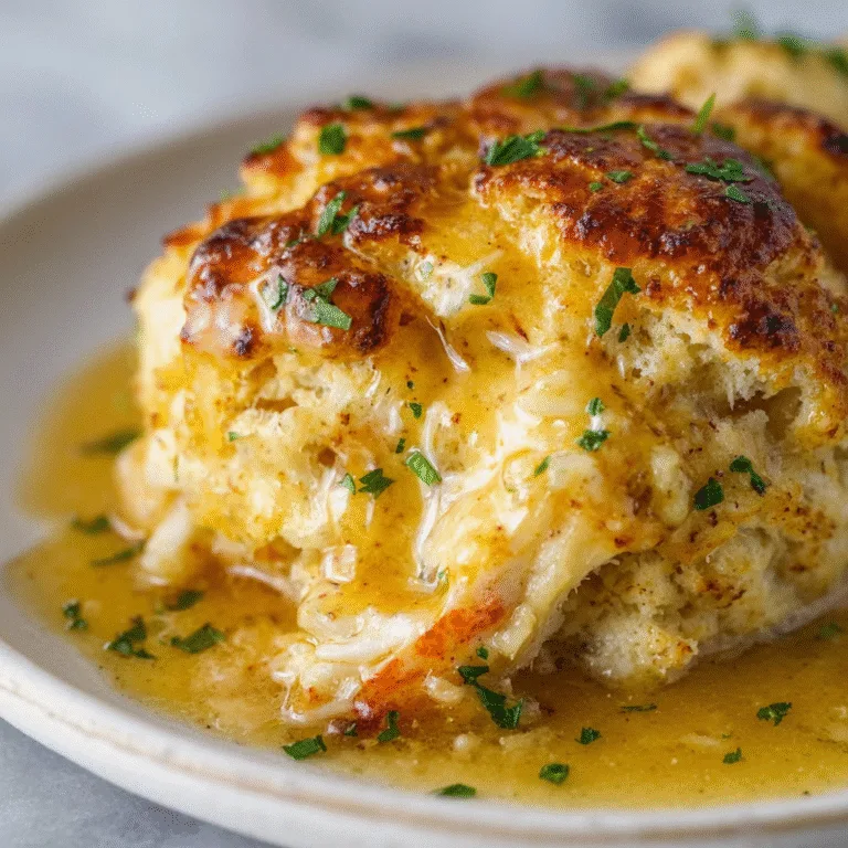 Crab Stuffed Cheddar Bay Biscuits with Lemon Butter Sauce
