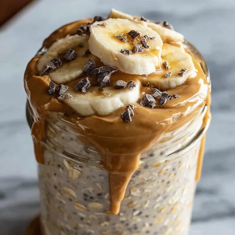 Peanut Butter Banana Overnight Oats With Chia Seeds