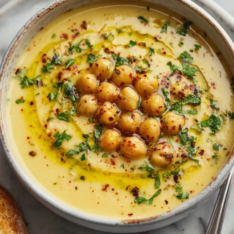 Creamy Vegan Garlic Chickpea Soup (Ready in 30 Minutes!)