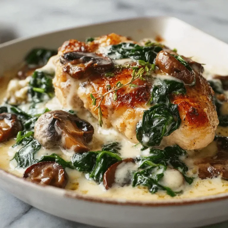 Chicken, Spinach, and Mushroom Low Carb Oven Dish