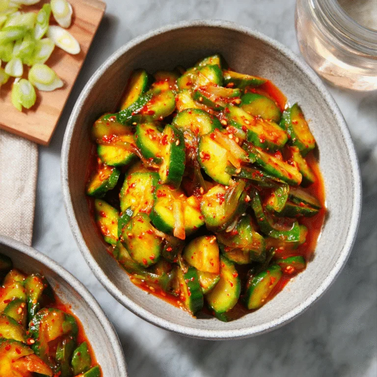 Quick Cucumber Kimchi (20 Minutes!) – Fresh, Spicy & Ready in No Time