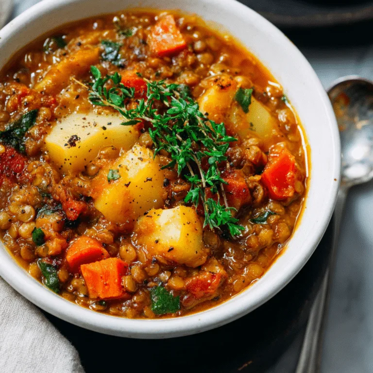 One-Pot Vegetable & Lentil Stew (Vegan)