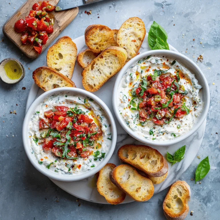 Creamy Bruschetta Dip Recipe (Easy, Cheesy & Crowd-Pleasing!)