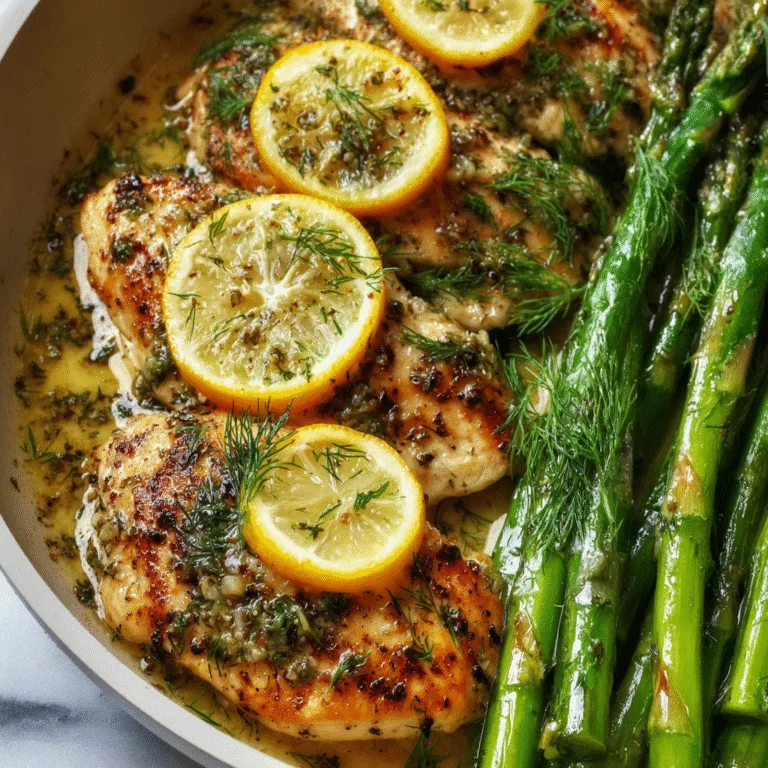 Lemon and Dill Butter Garlic Chicken with Asparagus