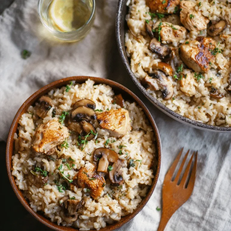 One Pot Chicken & Mushroom Rice – Comforting, Creamy, and Irresistibly Easy