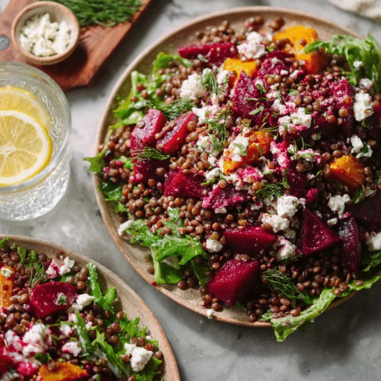 Lentil Beet Salad (Greek-Inspired): A Wholesome, Vibrant, and Protein-Packed Delight