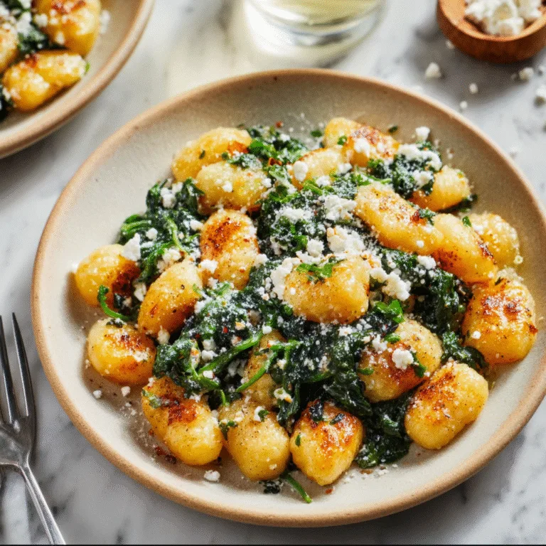 Crispy Gnocchi with Spinach and Feta – The Perfect 20-Minute Vegetarian Dinner