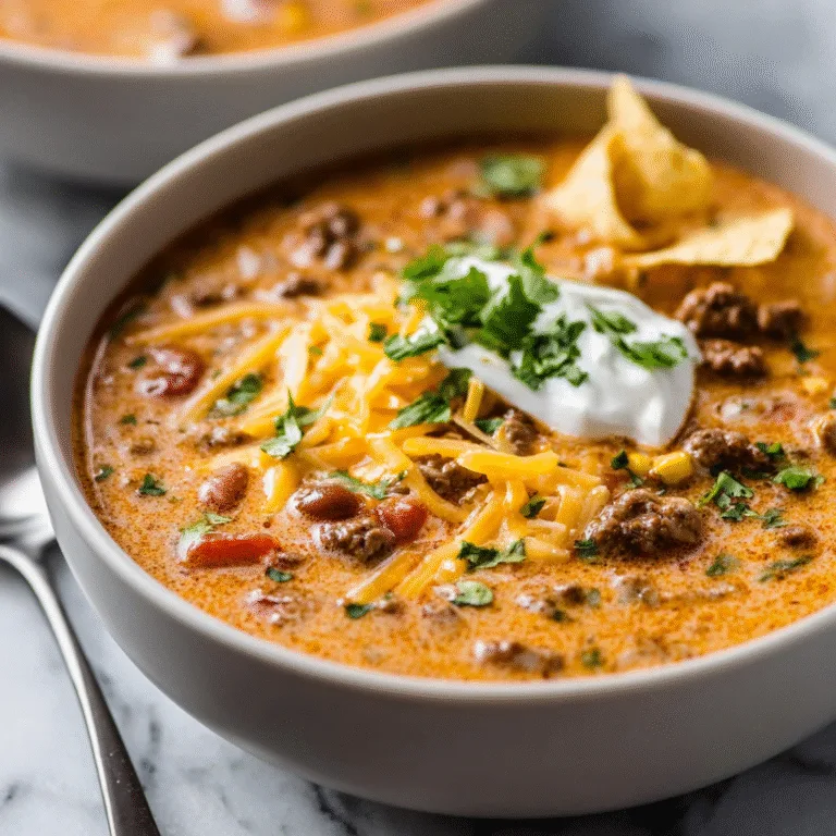 Creamy Cheesy Ground Beef Taco Soup: The Ultimate Cozy Comfort Bowl