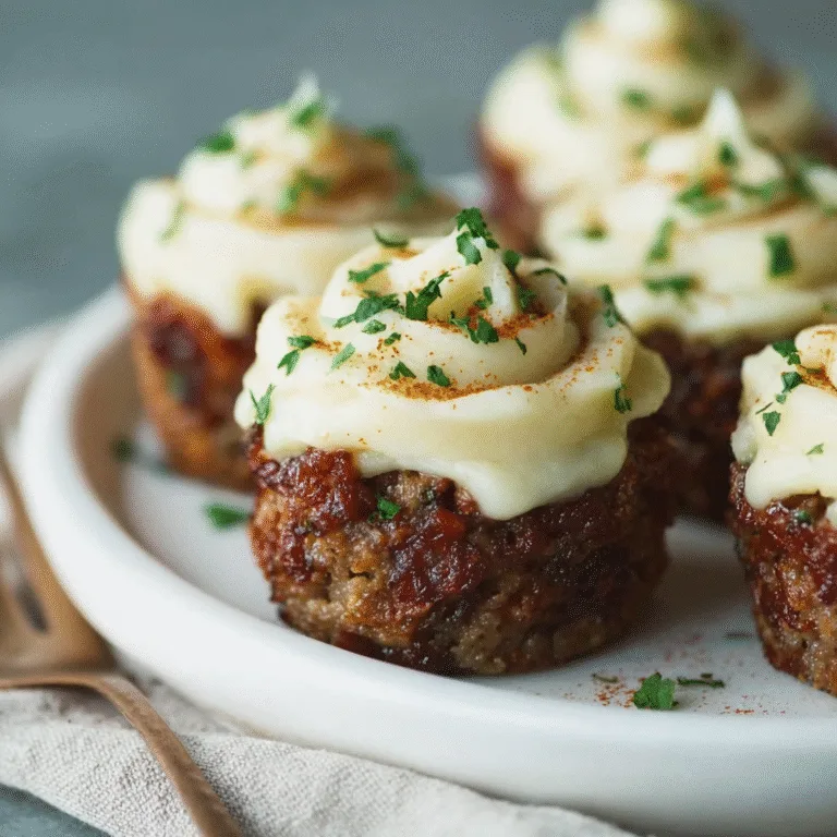 Mini Meatloaf Muffins with Mashed Potato Frosting Recipe