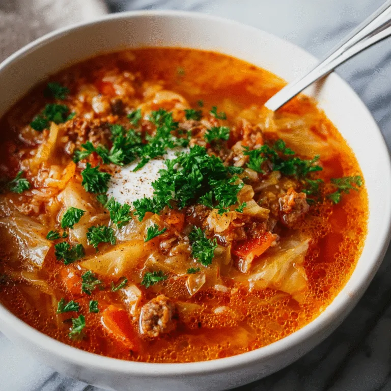 Polish Stuffed Cabbage Soup (Gołąbki Soup)