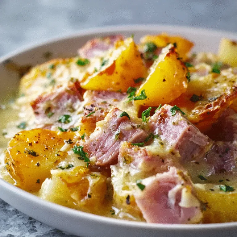 Slow Cooker Ham and Potatoes – Creamy, Cheesy, and Comforting!