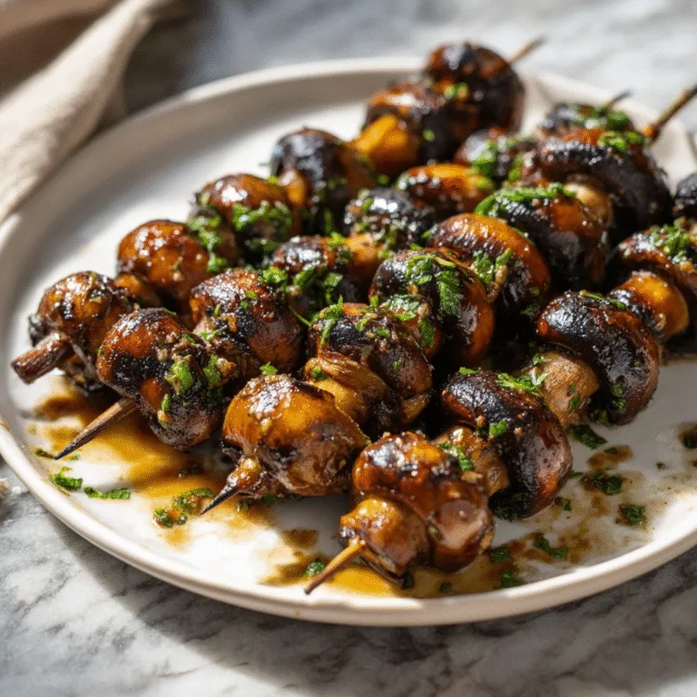 Marinated Grilled Mushroom Skewers