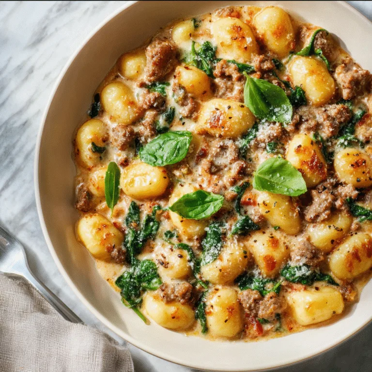 One Pan Creamy Gnocchi with Sausage – The Coziest 30-Minute Skillet Dinner You’ll Ever Make