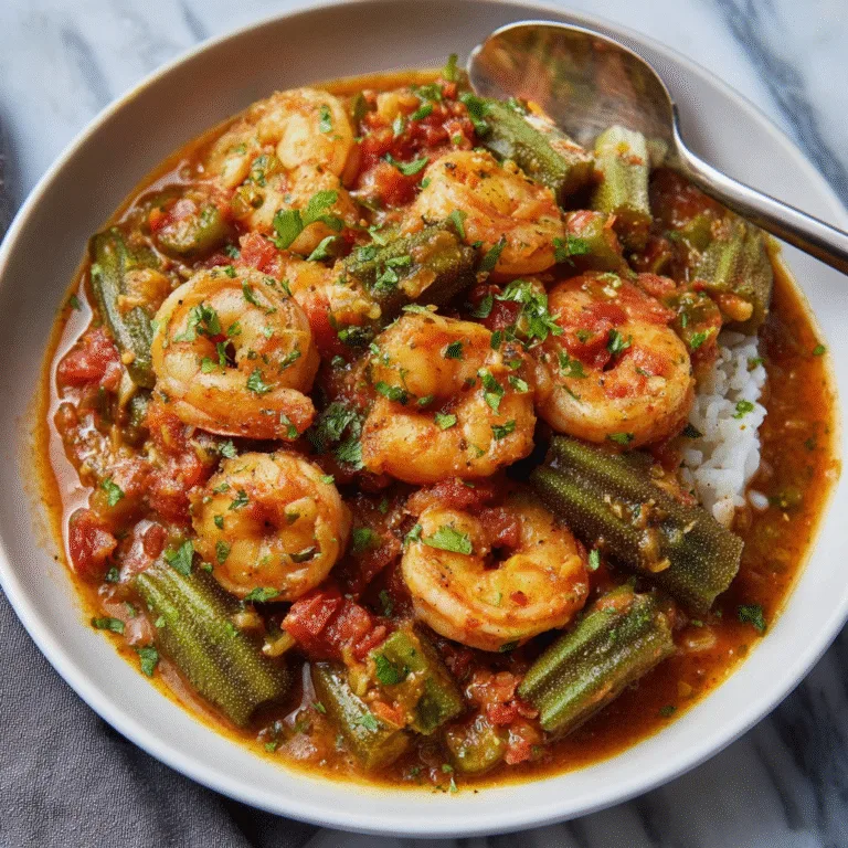 Smothered Okra with Shrimp – A Southern Creole Classic Full of Comfort and Flavor