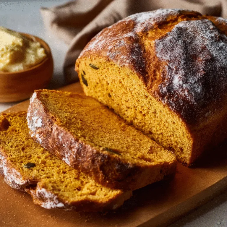 No-Knead Dutch Oven Pumpkin Bread – Cozy, Rustic, Perfectly Soft