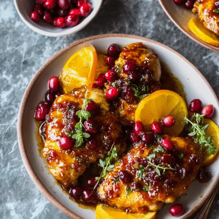 Cranberry Orange Chicken – Sweet, Savory, Bright, and Perfectly Festive