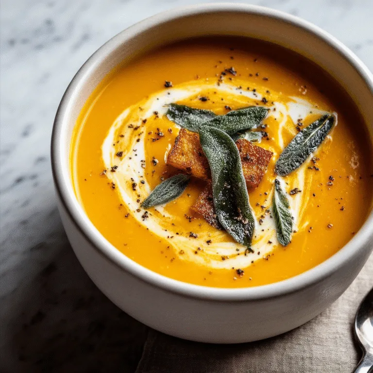 Sage Roasted Butternut Squash Soup — Cozy, Silky, and Packed With Fall Flavor