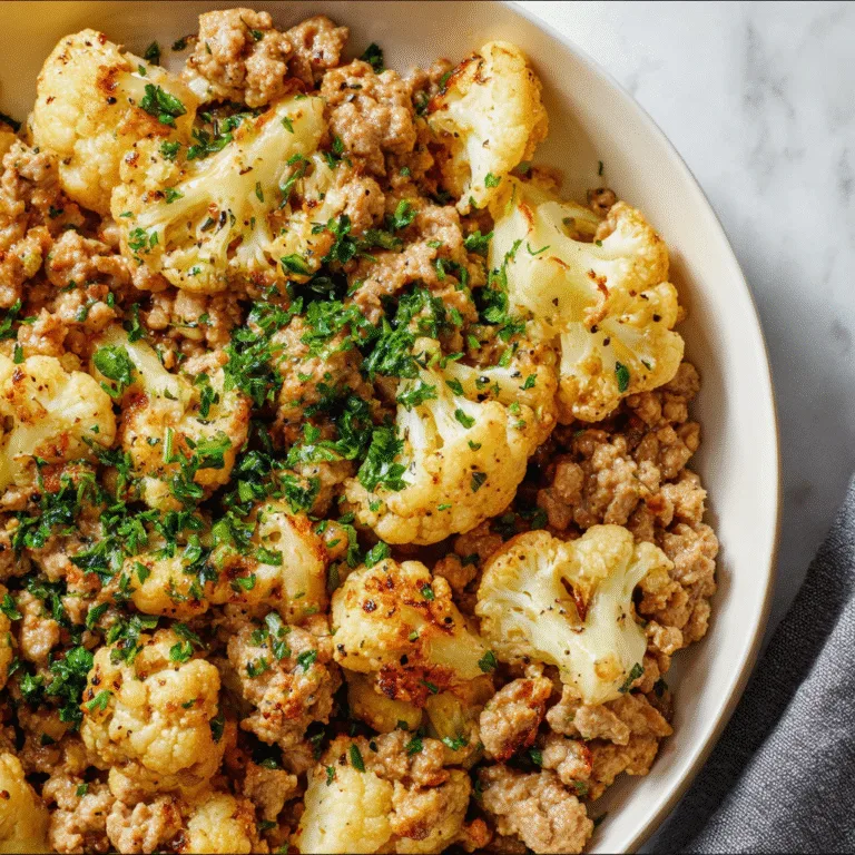 Garlic Butter Ground Turkey with Cauliflower – A Fast, Flavor-Packed Weeknight Skillet