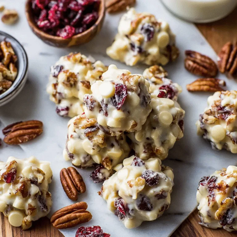 White Chocolate Cranberry Pecan Clusters: The Ultimate No-Bake Holiday Treat