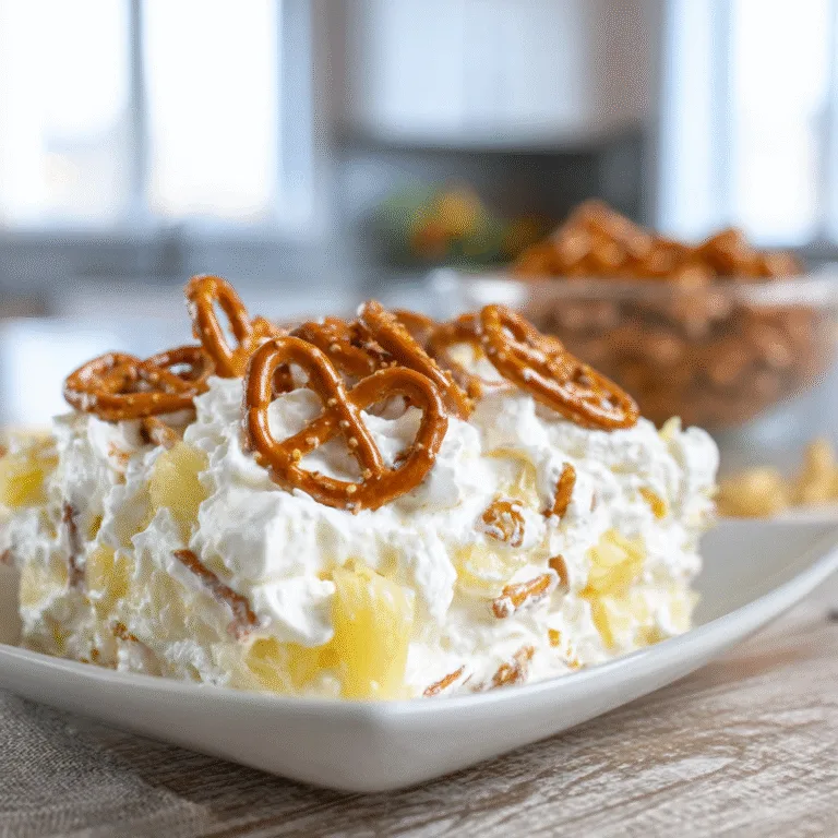Easy Pineapple Pretzel Fluff Salad: A Sweet & Salty Dessert Dream