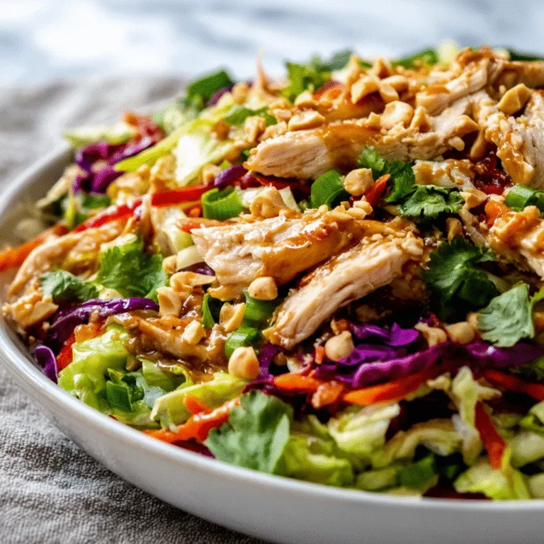 Crunchy Thai Chicken Salad with Peanut Dressing (Fresh, Colorful & Meal-Prep Friendly!)