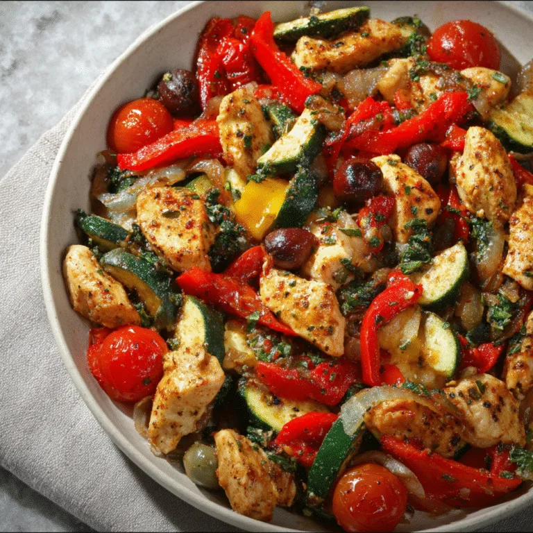 Mediterranean Chicken Stir Fry (30 Minutes, One Pan) – Colorful, Fresh, and Full of Bright Flavor