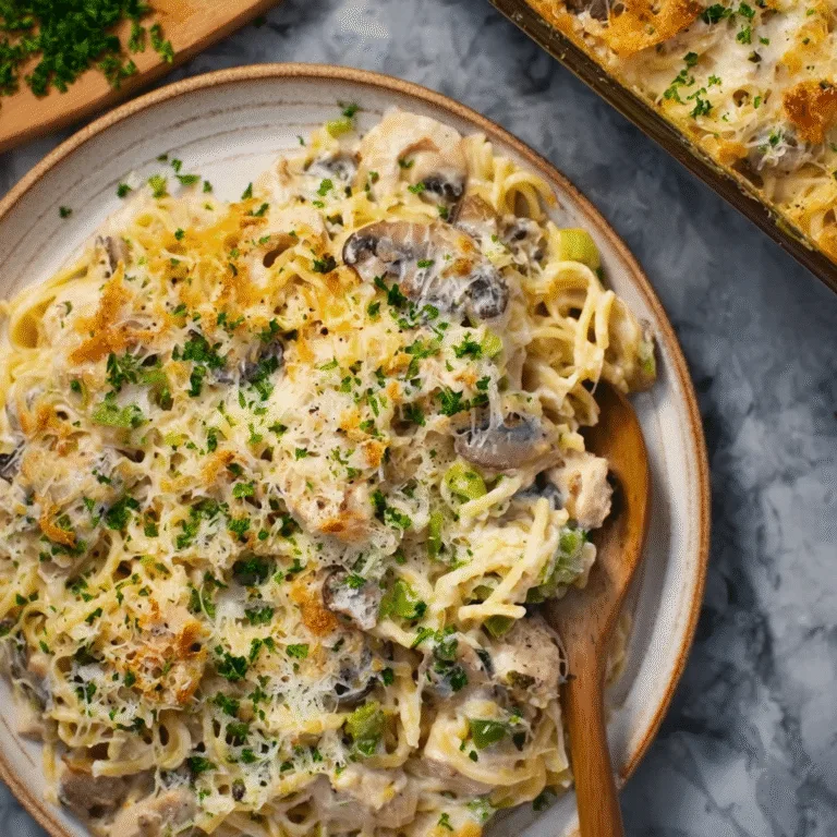 Creamy Turkey Tetrazzini (The Best Leftover Turkey Recipe!)