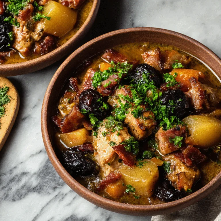 Pork Stew with Bacon, Apples, and Prunes – Sweet & Savory Comfort