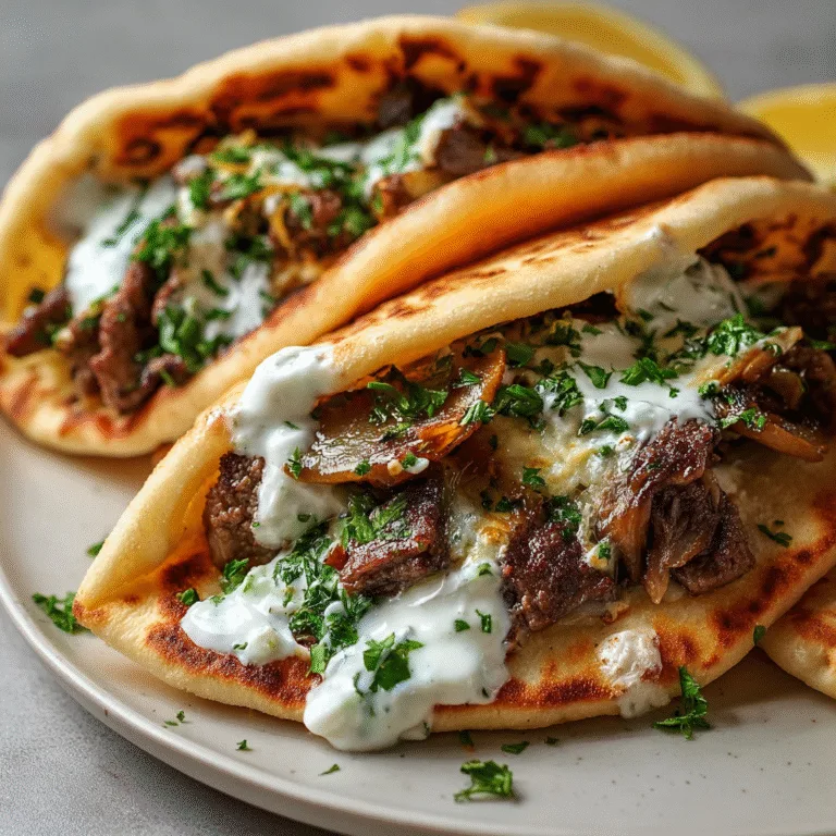 Cheesy Beef and Mushroom Pita Pockets with Tzatziki Sauce: A Flavor-Loaded, Easy Weeknight Dinner