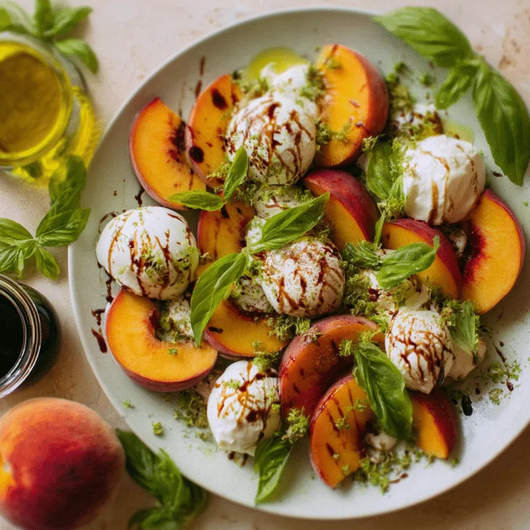 Peach Caprese Salad with Burrata: A Fresh, Bright, Summery Twist on a Classic