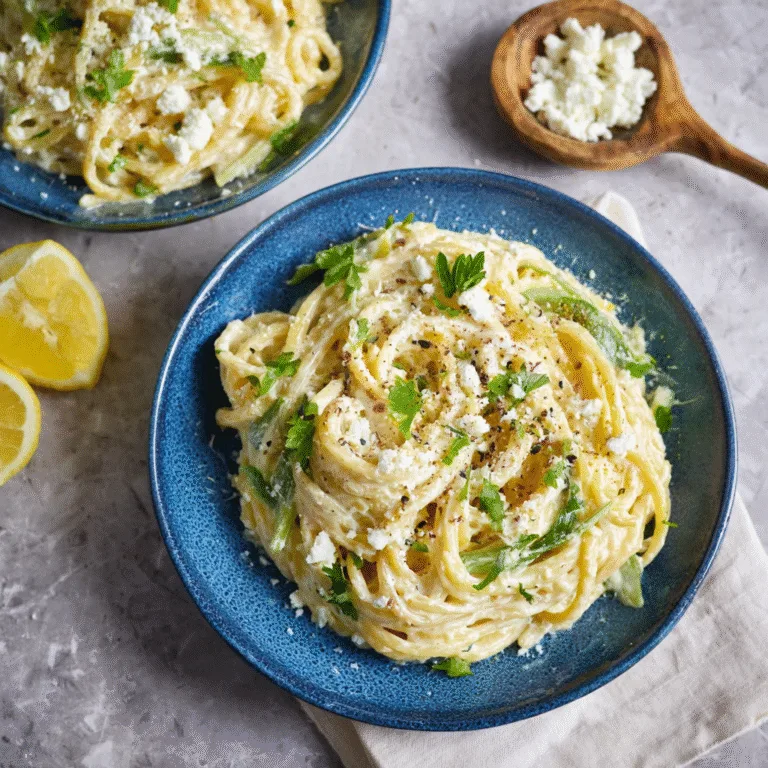 Creamy Lemon Feta Pasta: Bright, Tangy, and Comforting