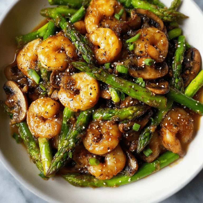Shrimp and Asparagus Stir Fry with Mushrooms – A Fresh, Fast, Flavor-Packed Weeknight Dinner