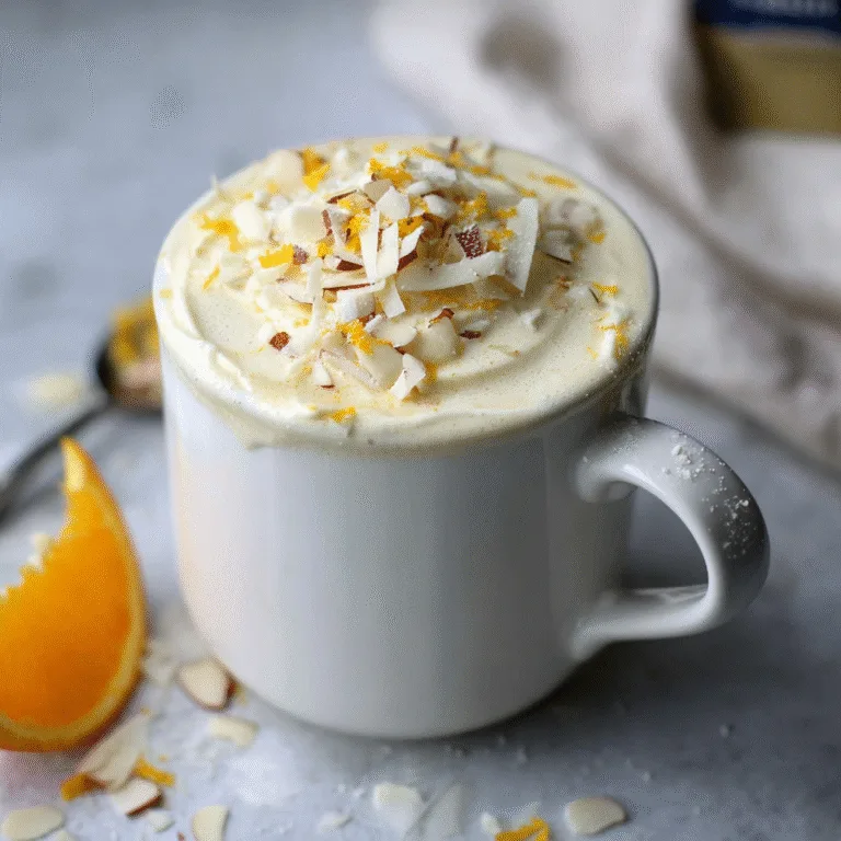 White Chocolate Orange Almond Hot Chocolate: A Cozy Citrus-Kissed Treat