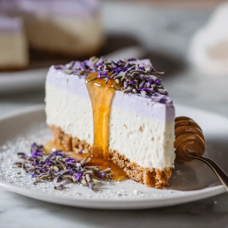 No Bake Honey Lavender Cheesecake – Elegant, Creamy, and Effortless