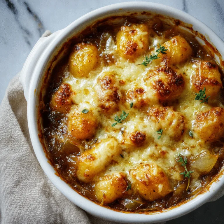 Baked French Onion Gnocchi – Cozy, Cheesy, and Irresistible
