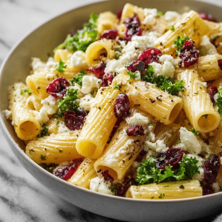 Feta & Cranberry Rigatoni Salad with Lemon Vinaigrette: A Fresh Twist on Pasta Salad