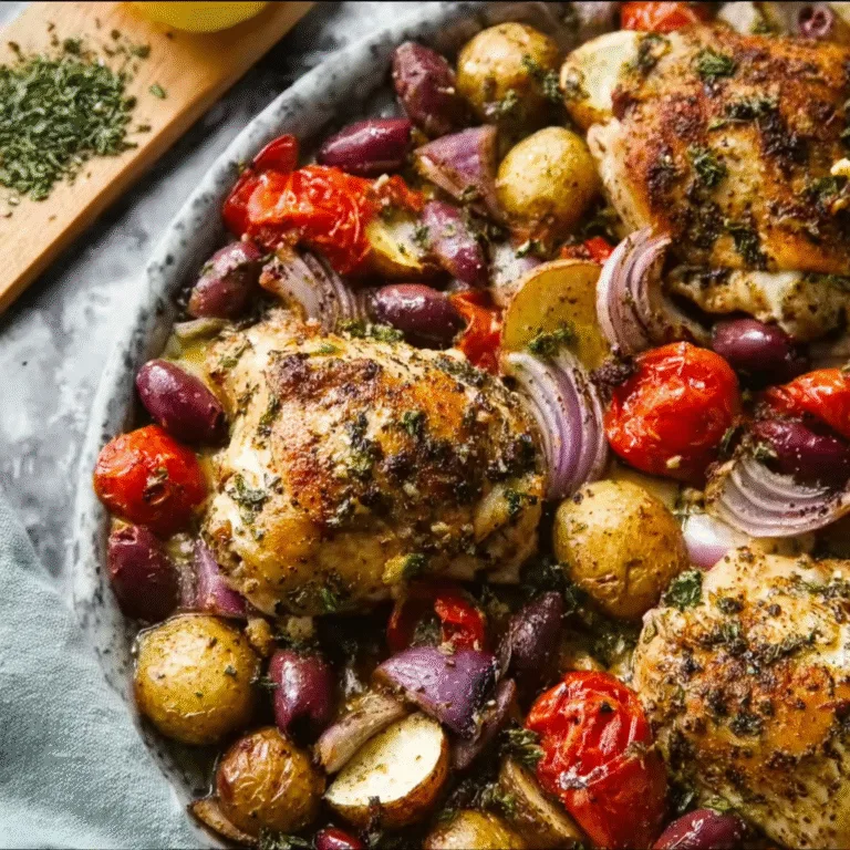 Greek Sheet Pan Chicken (Easy One Pan Meal!)