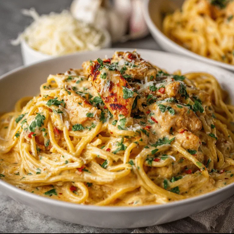 Creamy Cajun Chicken Spaghetti with Garlic Mozzarella Sauce: Bold, Creamy, and Comforting
