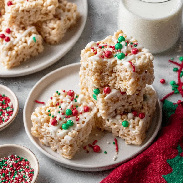 White Chocolate Christmas Rice Krispie Treats