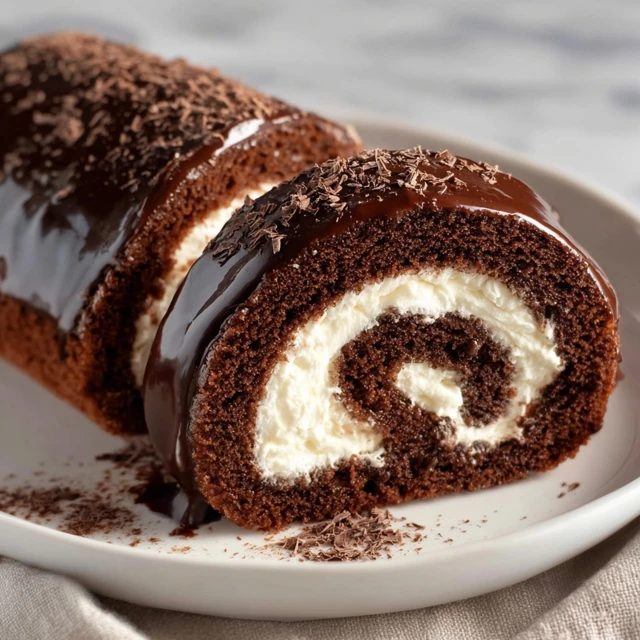 Chocolate Cake Roll with Creamy Filling & Rich Ganache: A Show-Stopping Classic